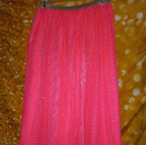 Yamaly Lace glitter tulle off-shoulder mini skirt